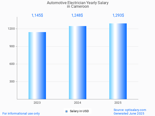 automotive electrician salary in cameroon 2025