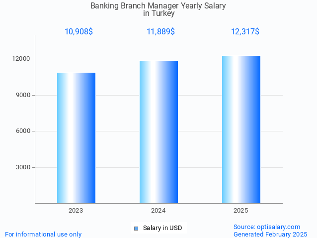 banking branch manager salary in turkey 2025