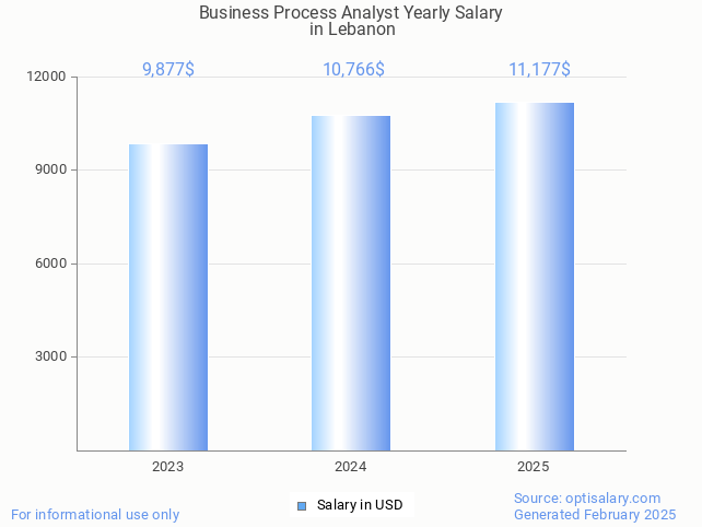 business process analyst salary in lebanon 2025