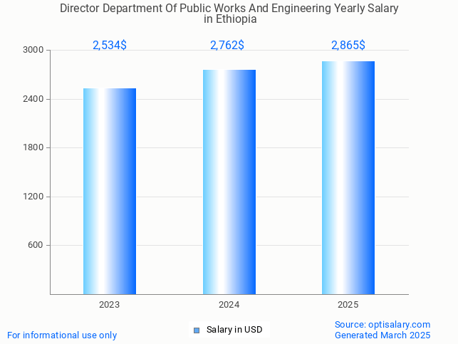 director department of public works and engineering salary in ethiopia 2025