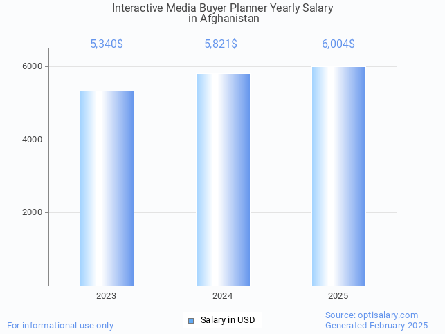 interactive media buyer planner salary in afghanistan 2025