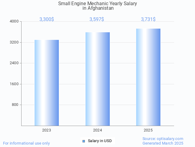 small engine mechanic salary in afghanistan 2025