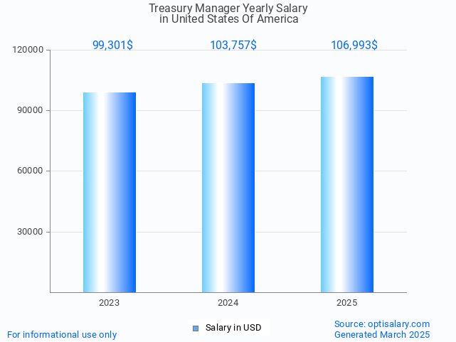 treasury manager salary in united states of america 2025