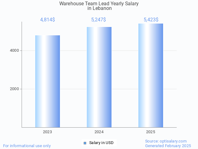 warehouse team lead salary in lebanon 2025